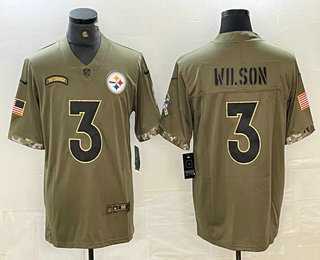 Men's Pittsburgh Steelers #3 Russell Wilson Olive 2022 Salute To Service Limited Stitched Jersey Dzhi,We sell and wholesale Men's Pittsburgh Steelers #3 Russell Wilson Olive 2022 Salute To Service Limited Stitched Jersey Dzhi on line form chian!